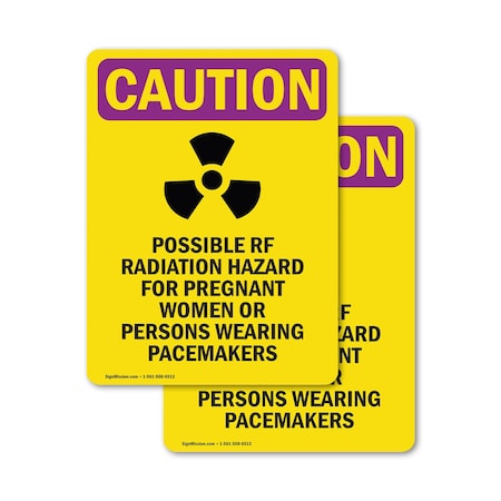 Signmission Radiation & Laser Sign, 24 in H x 18 in W, Vinyl Decal, Rectangle OS-2PACK-CR-D-1824-V-10248
